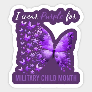 Purple Up For Military Kids Military Child Month, In April We Wear Purple Sticker